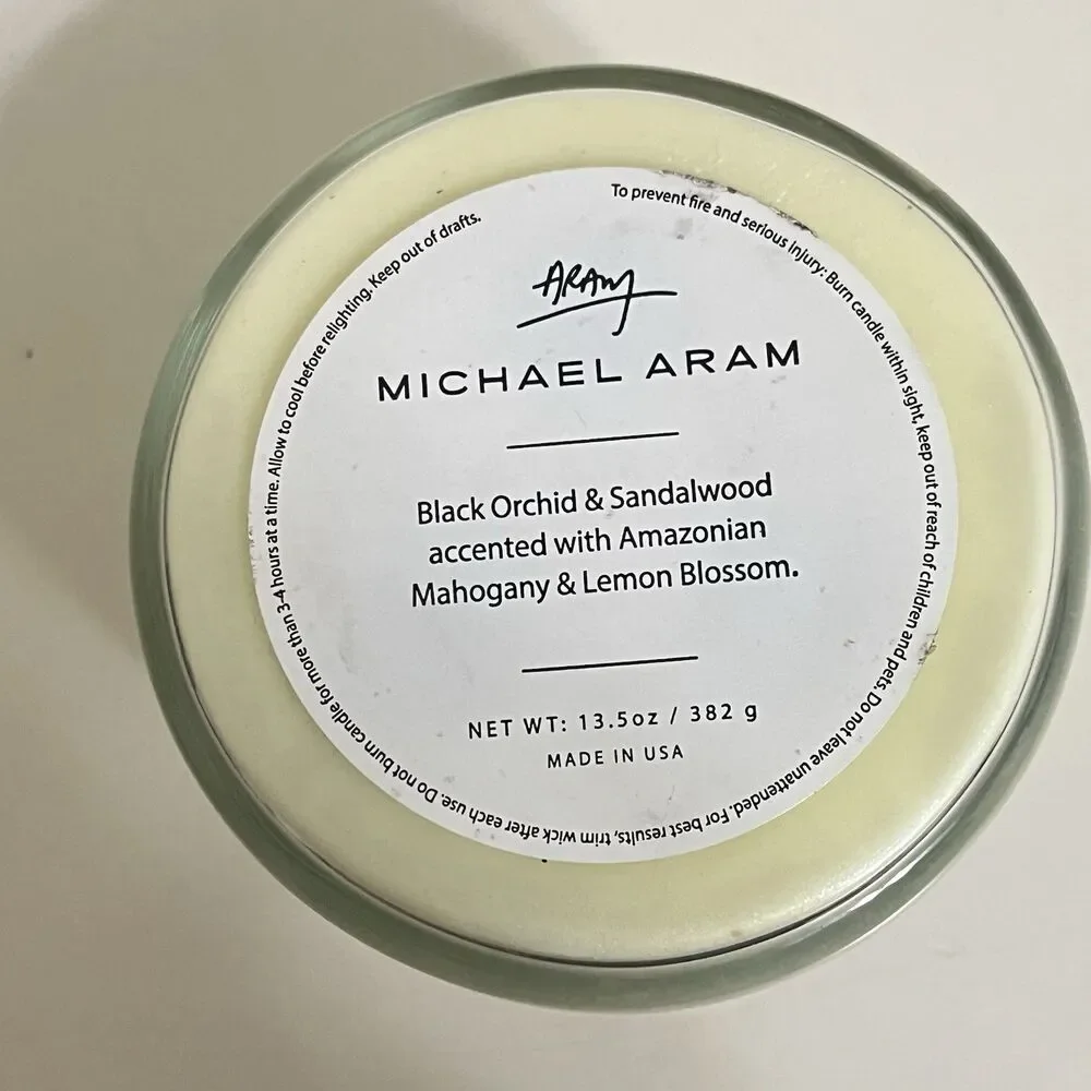 Michael Aram Black Orchid and Sandalwood Scented Candle 3-Wick 13.5 oz/382g